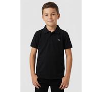 Poloshirt CALVIN KLEIN JEANS "SOLID POLO", Mädchen, Gr. 10 (140), schwarz, Single Jersey, Obermaterial: 100% Baumwolle, unifarben, regular fit normal, Rundhals, eingesetzt abgesteppte Kante, Shirts, R