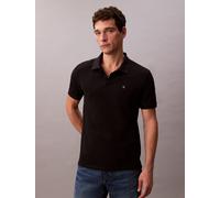 Calvin Klein Herren Poloshirt Kurzarm Monogram Pique aus Baumwolle, Schwarz (Black), M