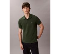 Calvin Klein Herren Poloshirt Kurzarm Monogram Pique aus Baumwolle, Grün (Sycamore), XXL