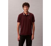 Poloshirt CALVIN KLEIN JEANS "SS CSL PQ CLSSC TPPD", Herren, Gr. M, braun (moroccan braun), Jersey, Obermaterial: 100% Baumwolle, klassisch normal, Rundhals, eingesetzt angesetztes Bündchen, Shirts, M