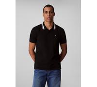 Poloshirt CALVIN KLEIN JEANS "SS CSL PQ CLSSC TPPD", Herren, Gr. M, schwarz, Jersey, Obermaterial: 100% Baumwolle, unifarben, casual, klassisch normal, Rundhals, Kurzarm eingesetzt angesetztes Bündche