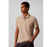 Poloshirt CALVIN KLEIN JEANS "SS RFND PQ TPPD CLSS", Herren, Gr. M, beige (roasted cashew), Piqué, Obermaterial: 100% Baumwolle, klassisch normal, Rundhals, eingesetzt angesetztes Bündchen, Shirts, Mi
