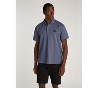 Poloshirt CALVIN KLEIN JEANS "WOVEN LABEL POLO", Herren, Gr. S, grau (grisaille), Jersey, Obermaterial: 100% Baumwolle, unifarben, regular fit, abgerundeter Saum, Shirts, Logodruck (23242211-S) grisai