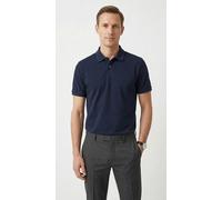 Poloshirt CALVIN KLEIN "SS RFND PQ TPPD CLSS", Herren, Gr. L, blau (schwarz sapphire), Piqué, Obermaterial: 100% Baumwolle, unifarben, klassisch normal, Rundhals, eingesetzt angesetztes Bündchen, Shir