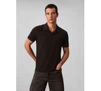 Poloshirt CALVIN KLEIN "SS RFND PQ TPPD CLSS", Herren, Gr. L, schwarz, Piqué, Obermaterial: 100% Baumwolle, unifarben, regular fit normal, Rundhals, eingesetzt angesetztes Bündchen, Shirts, Mit Rundha