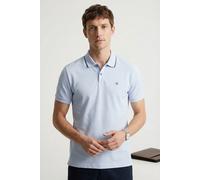 Poloshirt CALVIN KLEIN "SS RFND PQ TPPD CLSS", Herren, Gr. XXL, breezy blau, Piqué, Obermaterial: 100% Baumwolle, klassisch normal, Rundhals, eingesetzt angesetztes Bündchen, Shirts, Mit Rundhalsaussc