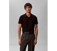 Poloshirt CALVIN KLEIN "SS SLIM REFINED PIQUE POLO", Damen, Gr. M, schwarz, Jersey, Obermaterial: 95% Baumwolle, 5% Elasthan, unifarben, slim fit normal, Rundhals, Bündchen, Shirts Poloshirt, slim fit