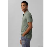 Poloshirt CALVIN KLEIN "SS SLIM REFINED PIQUE POLO", Herren, Gr. XL, grün (shadow), Jersey, Obermaterial: 95% Baumwolle, 5% Elasthan, slim fit normal, Rundhals, Bündchen, Shirts, slim fit (83916366-XL