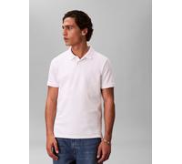 Poloshirt CALVIN KLEIN "SS SLIM REFINED PIQUE POLO", Herren, Gr. XXL, weiß (hellweiß), Jersey, Obermaterial: 95% Baumwolle, 5% Elasthan, unifarben, slim fit normal, Rundhals, Bündchen, Shirts, slim fi