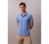 Poloshirt CALVIN KLEIN "SS SUPIMA CHEST EMB POLO", Herren, Gr. XL, blau (dull nile blau), Piqué, Obermaterial: 100% Baumwolle, unifarben, regular fit normal, Rundhals, eingesetzt abgesteppte Kante, Sh