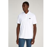Poloshirt CALVIN KLEIN "STRETCH PIQUE STAND COLLAR POLO", Herren, Gr. XL, weiß (hellweiß), Piqué, Obermaterial: 96% Baumwolle, 4% Elasthan, unifarben, normal hüftlang, Rippbündchen kontrastfarben, Shi