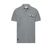 Poloshirt CAMEL ACTIVE, Herren, Gr. L, stormy blau, Piqué, Obermaterial: 100% Baumwolle, unifarben, normal hüftbedeckend, Rundhals, Bündchen, Shirts, mit Brusttasche (42727035-L) stormy blau