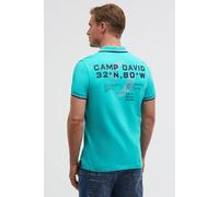Poloshirt CAMP DAVID, Damen, Gr. M, island grün, Piqué, Material: 100% Baumwolle, bedruckt, regular fit normal, hoch geschlossener Ausschnitt, eingesetzt Bündchen, Shirts, aus Baumwolle (66727425-M) i