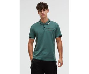 Poloshirt CAMP DAVID, Damen, Gr. XL, petrol grün, Piqué, Material: 95% Baumwolle, 5% Elasthan, bedruckt, figurbetont normal, hoch geschlossener Ausschnitt, eingesetzt Rippbündchen, Shirts, mit Baumwol