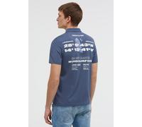 Poloshirt CAMP DAVID, Herren, Gr. 3XL, harbour blau, Piqué, Material: 100% Baumwolle, bedruckt, regular fit normal, hoch geschlossener Ausschnitt, eingesetzt gerader Abschluss, Shirts, aus Baumwolle (
