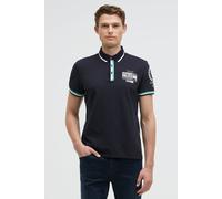 Poloshirt CAMP DAVID, Herren, Gr. L, blau, Material: 95% Baumwolle, 5% Elasthan, bedruckt, bestickt, casual, regular fit normal, Kurzarm eingesetzt Bündchen, Shirts, mit Kontrastnähten (43981211-L) bl