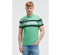 Poloshirt CAMP DAVID, Herren, Gr. L, flight grün, Piqué, Material: 100% Baumwolle, bedruckt, bestickt, regular fit normal, hoch geschlossener Ausschnitt, eingesetzt Rippbündchen, Shirts, mit Stickerei