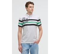 Poloshirt CAMP DAVID, Herren, Gr. L, weiß, Material: 100% Baumwolle, bedruckt, bestickt, colorblocking, regular fit normal, eingesetzt Rippbündchen, Shirts, mit Stickerei (66441916-L) weiß