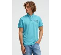 Poloshirt CAMP DAVID, Herren, Gr. S, aqua, Piqué, Material: 100% Baumwolle, Strukturmuster, bedruckt, regular fit normal, hoch geschlossener Ausschnitt, eingesetzt Bündchen, Shirts, mit Kontrastnähten