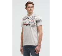 Poloshirt CAMP DAVID, Herren, Gr. S, ash, Piqué, Material: 100% Baumwolle, bedruckt, bestickt, regular fit normal, hoch geschlossener Ausschnitt, eingesetzt Bündchen, Shirts, mit Kontrastnähten (56520