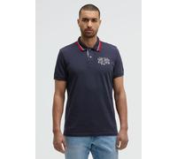 Poloshirt CAMP DAVID, Herren, Gr. S, blau, Piqué, Material: 100% Baumwolle, bedruckt, regular fit normal, hoch geschlossener Ausschnitt, eingesetzt Rippbündchen, Shirts, aus Baumwolle (17273627-S) bla