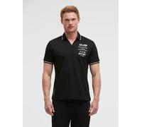 Poloshirt CAMP DAVID, Herren, Gr. S, schwarz, Web, Material: 45% Polyamid, 33% Polyester, 15% Viskose, 7% Elasthan, bedruckt, regular fit normal, hoch geschlossener Ausschnitt, eingesetzt Bündchen, Sh
