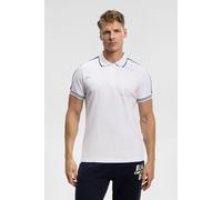 Poloshirt CAMP DAVID, Herren, Gr. S, weiß, Single Jersey, Material: 95% Baumwolle, 5% Elasthan, bedruckt, regular fit normal, hoch geschlossener Ausschnitt, eingesetzt Bündchen, Shirts, mit reflektier