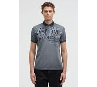 Poloshirt CAMP DAVID, Herren, Gr. XL, blau (blau shades), Material: 100% Baumwolle, bedruckt, casual, regular fit normal, Kurzarm eingesetzt Rippbündchen, Shirts, mit Vintage-Waschung (47422237-XL) bl
