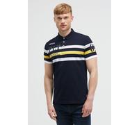 Camp David Herren Kurzarmpolo mit Streifen-Design und Artworks Blue Navy, XXL