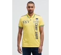 Poloshirt CAMP DAVID, Herren, Gr. XXL, gelb, Piqué, Material: 100% Baumwolle, bedruckt, bestickt, regular fit normal, hoch geschlossener Ausschnitt, eingesetzt Bündchen, Shirts, mit Seitenschlitze (50