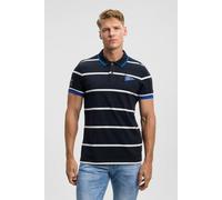 Poloshirt CAMP DAVID, Herren, Gr. XXL, blau, Piqué, Material: 100% Baumwolle, bedruckt, gestreift, regular fit normal, hoch geschlossener Ausschnitt, eingesetzt Bündchen, Shirts, aus Baumwolle (989731