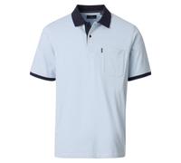 Poloshirt CASAMODA "CASAMODA Polo-Shirt gestreift", Herren, Gr. 3XL, hellblau, 100% Baumwolle, Shirts (82085652-XXXL) hellblau