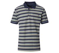 Casa Moda Poloshirt gestreift Regular Fit Kurzarm Blau – 50% Baumwolle/50% Polyester Gr. L