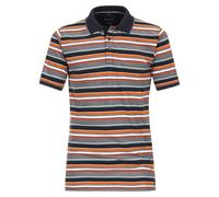 Poloshirt CASAMODA "CASAMODA Polo-Shirt gestreift", Herren, Gr. L, orange, 50% Baumwolle, 50% Polyester, Shirts (73802311-L) orange