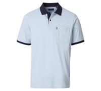 Poloshirt CASAMODA "CASAMODA Polo-Shirt gestreift", Herren, Gr. XXL, blau (hellblau), 100% Baumwolle, Shirts (82085652-XXL) hellblau