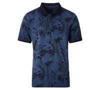 Poloshirt CASAMODA "CASAMODA Polo-Shirt Print", Herren, Gr. L, blau, 100% Baumwolle, Shirts (52679908-L) blau