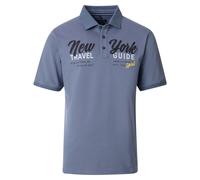 Poloshirt CASAMODA "CASAMODA Polo-Shirt uni", Herren, Gr. L, blau, 95% Baumwolle, 5% Elasthan, Shirts (28689837-L) blau