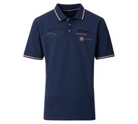 Poloshirt CASAMODA "CASAMODA Polo-Shirt Print", Herren, Gr. M, blau, 100% Baumwolle, Shirts (16903511-M) blau
