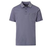 Poloshirt CASAMODA "CASAMODA Polo-Shirt uni", Damen, Gr. 5XL, blau (weißblau), 55% Baumwolle, 45% Polyester, Shirts (78150708-5XL) weißblau