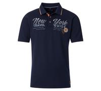 Poloshirt CASAMODA "CASAMODA Polo-Shirt uni", Herren, Gr. M, blau, 95% Baumwolle, 5% Elasthan, Shirts (69399065-M) blau