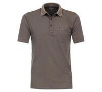 Poloshirt CASAMODA "CASAMODA Polo-Shirt uni", Herren, Gr. S, schlamm, 55% Baumwolle, 45% Polyester, Shirts (46114125-S) schlamm