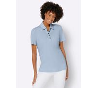 Poloshirt CASUAL LOOKS "Poloshirt", Damen, Gr. 36, blau (hellblau), 95% Viskose, 5% Elasthan, unifarben, Shirts (83652213-36) hellblau
