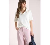 Cecil Kurzarm Poloshirt in Unifarbe Vanilla White S