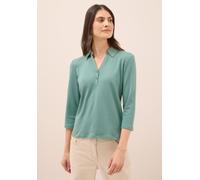 Poloshirt CECIL, Damen, Gr. XL (44), grün (jewel grün), Web, 100% Baumwolle, unifarben, normal normal, hoch geschlossener Ausschnitt, abgesteppt, Shirts, aus reiner Baumwolle (37822501-XL) jewel grün