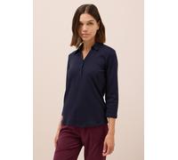 Cecil Damen Poloshirt mit 3/4-Arm in Blau, Gr: XS