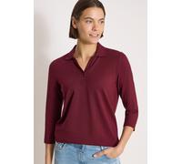 Poloshirt CECIL, Damen, Gr. XS (36), rot (rot wine), Web;Stoff;Piqué, 48% Baumwolle, 48% Modal, 4% Elasthan, unifarben, comfort fit normal, hoch geschlossener Ausschnitt, normaler Saum, Shirts, mit 3/