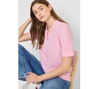 Poloshirt CECIL, Damen, Gr. XXL (46), light blush rose, Web, 48% Baumwolle, 48% Modal, 4% Elasthan, unifarben, normal normal, hoch geschlossener Ausschnitt, abgesteppt, Shirts, in Unifarbe (94504852-X