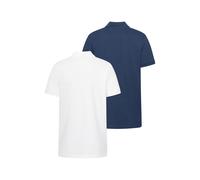 Poloshirt CHIEMSEE "Polo Shirt, Regular Fit", Herren, Gr. L, blau (weiß, blau), Jersey, Obermaterial: 100% Baumwolle, Rundhals, Shirts, mit Polokragen, Kurzarm, 2-teiliges Set, aus Baumwoll-Jersey (86