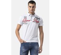 Poloshirt CIPO & BAXX, Herren, Gr. 3XL, weiß, Jersey, Obermaterial: 95% Baumwolle, 5% Elasthan, bedruckt, regular fit normal, Shirts (16129730-XXXL) weiß
