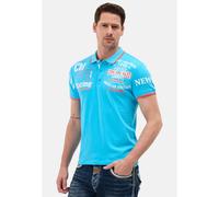 Poloshirt CIPO & BAXX, Herren, Gr. 5XL, turquoise, Jersey, Obermaterial: 95% Baumwolle, 5% Elasthan, bedruckt, regular fit normal, Rundhals, Bündchen kontrastfarben, Shirts (84090623-5XL) turquoise